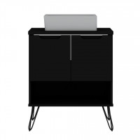 Manhattan Comfort 159GMC2 Rockefeller 26.38 Bathroom Vanity Sink 2.0 with Metal Legs in Black